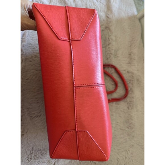 NWOT NEIMAN MARCUS Exclusive Faux Leather Tote Bag Red Holiday Colourful - Picture 7 of 11